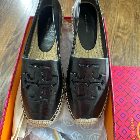 Tory Burch Black Espadrille Flats with Lace-Up Detail - Picture 3 of 6
